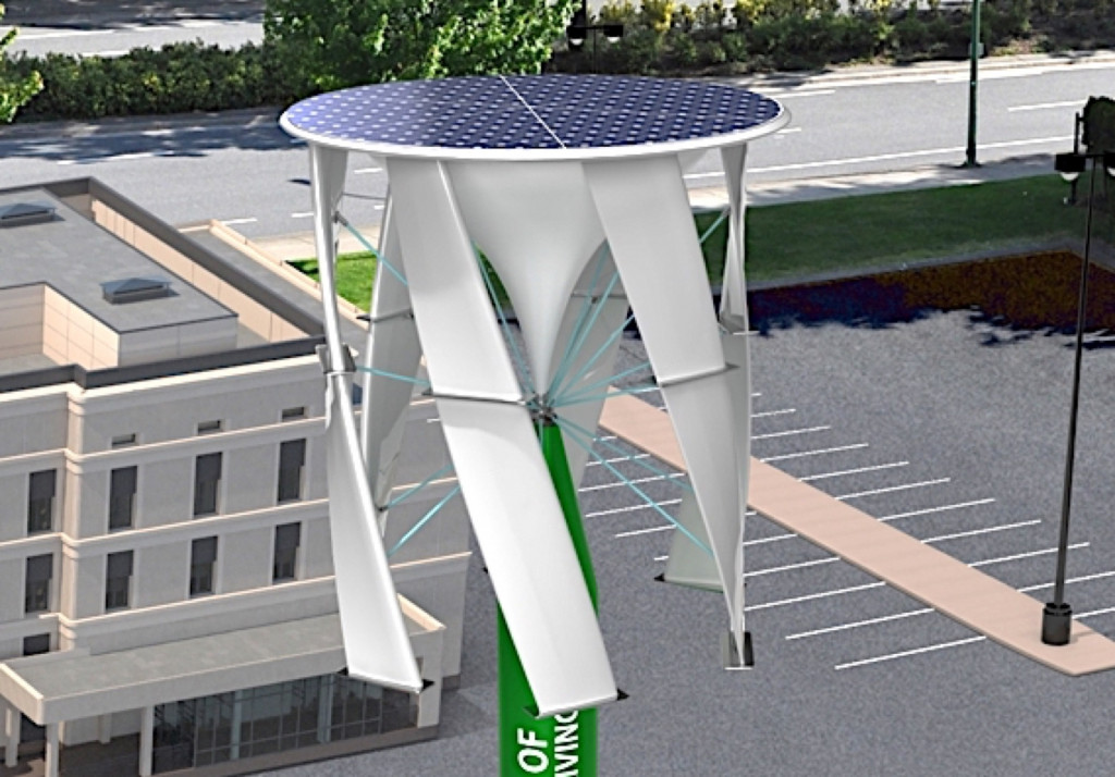 Change Wind  -  Wind and Solar tower, for charging/grid buffering