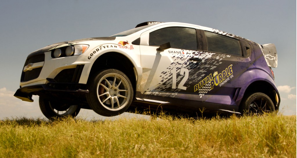 Chevrolet Sonic RS rally car on the set of Transformers 4 movie
