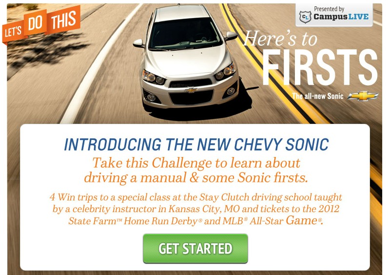 Chevy's 'Stay Clutch' promo for the Chevrolet Sonic