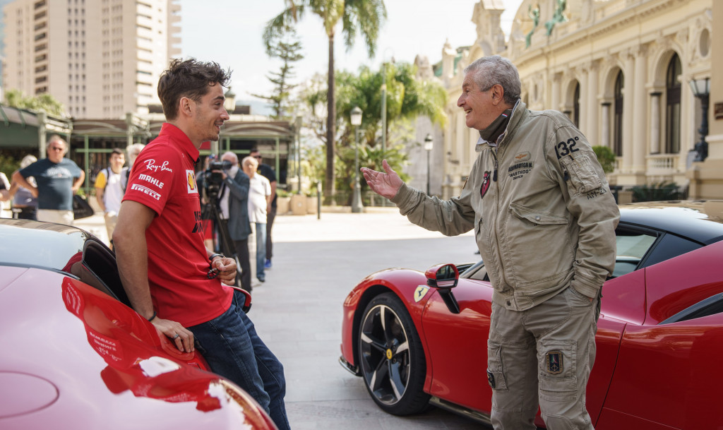 Claude Lelouch guides Charles Leclerc during filming of “Le Grand Rendez-Vous” in Monaco
