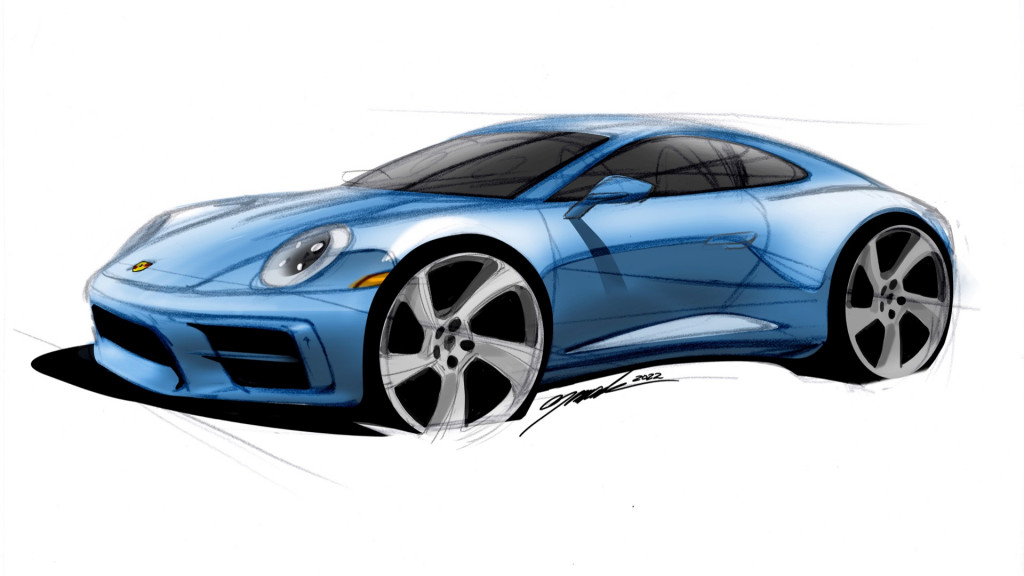 Design sketch for real-life version of Sally Carrera Porsche 911 from 