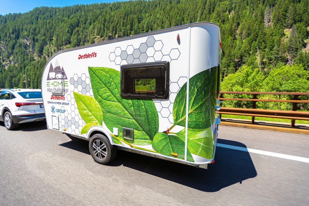 Prototipo de remolque de camping eléctrico Dethleffs E. Home Caravan