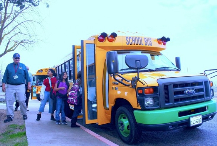 Electric school bus from Kings Canyon Unified School District, California