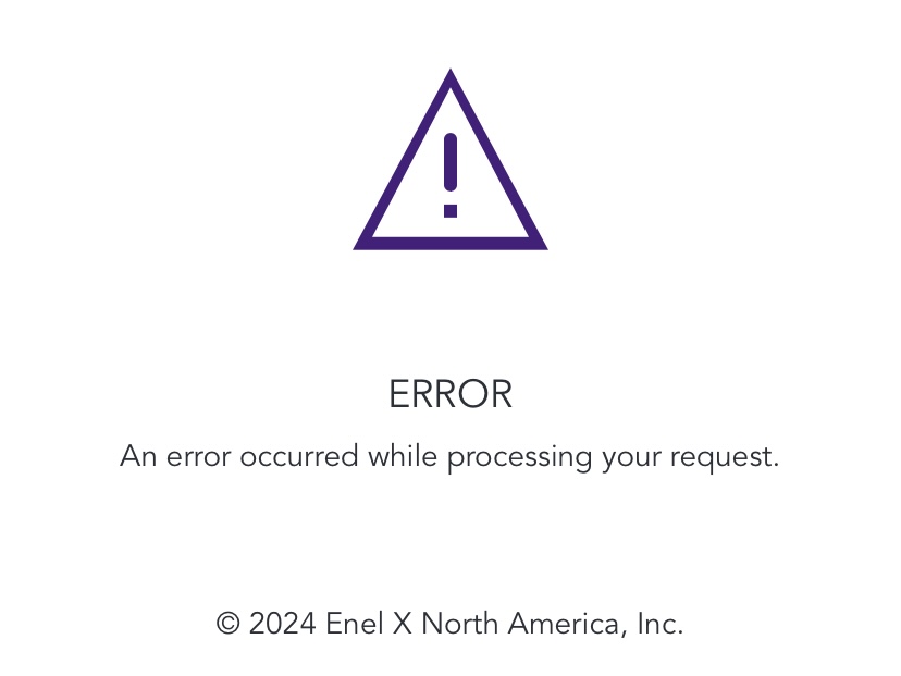 Enel app error message - Oct. 11, 2024