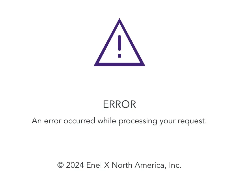 Enel app error message - Oct. 11, 2024