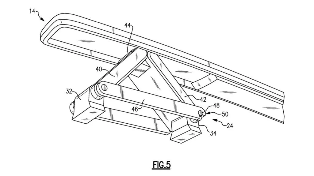 Ford deployable roof rail patent image