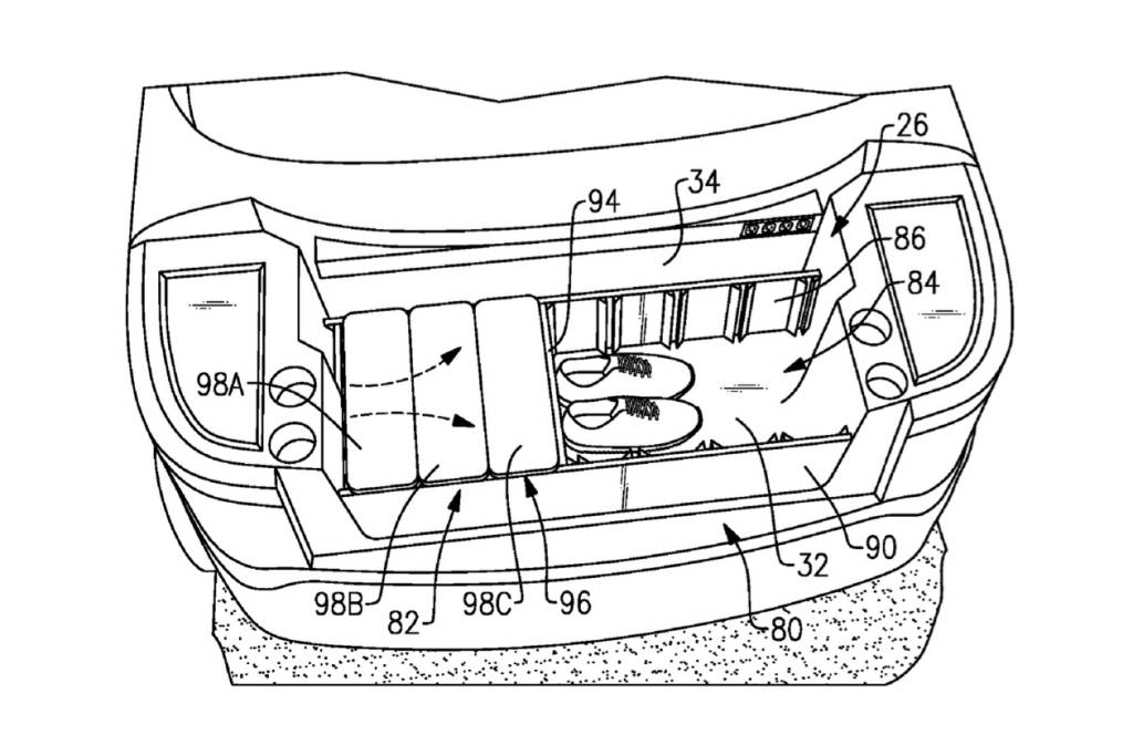 Ford frunk climate controlled storage patent image