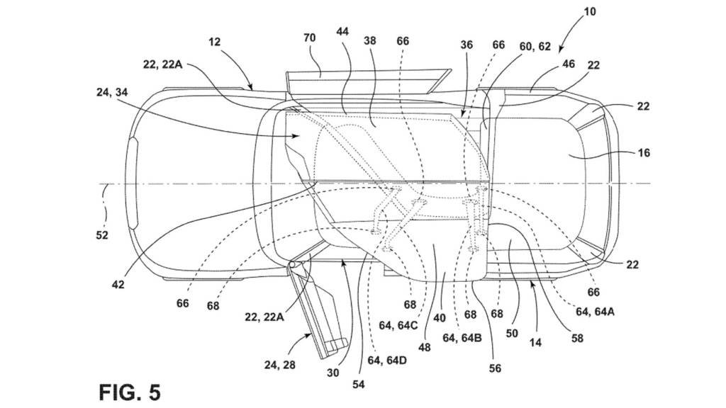 Ford gullwing door patent image