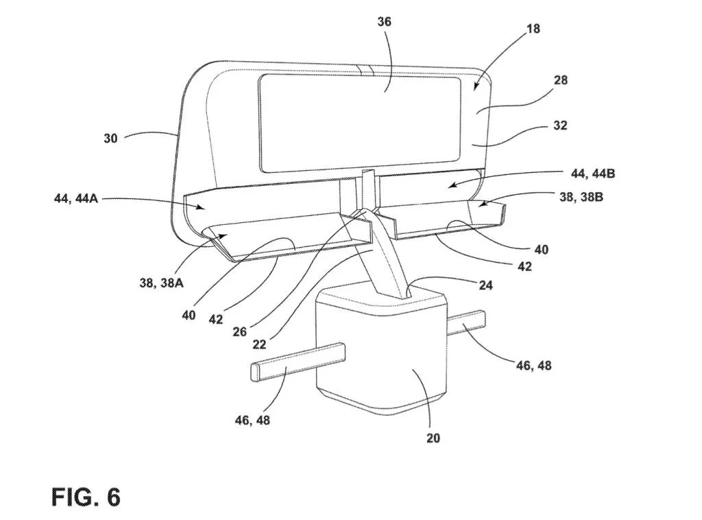 Ford movable in-vehicle table patent image