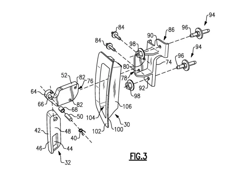 ford retractable fender tie down point patent image 100922851 l - Auto Recent