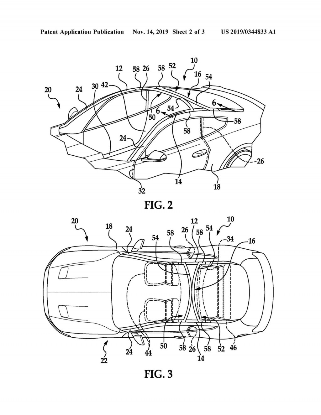 Ford vehicle roof patent