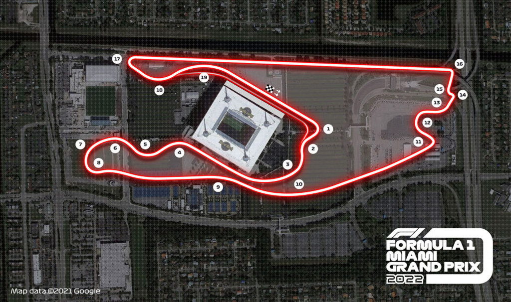 Formula One Miami Grand Prix proposed track layout