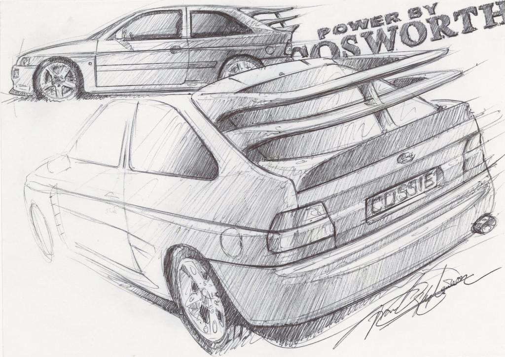Frank Stephenson Ford Escort Cosworth sketch