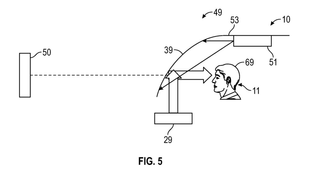 Imagem de patente do head-up display de realidade aumentada da General Motors