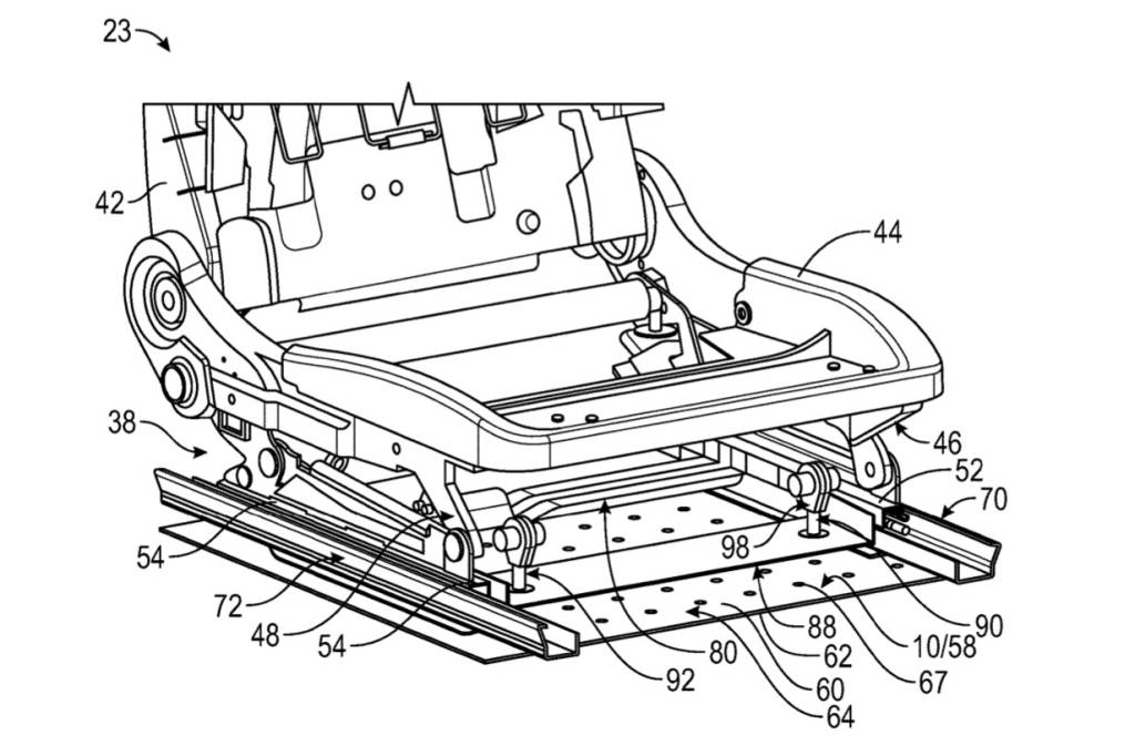 General Motors magnetic levitating seat patent image