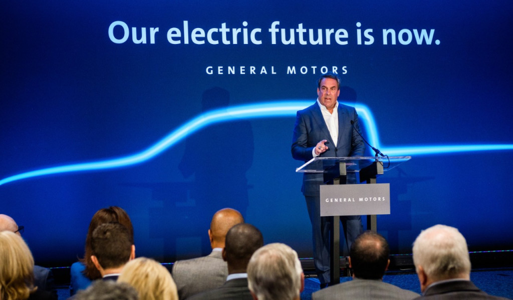 GM president Mark Reuss announcing Detroit-Hamtramck EV investment
