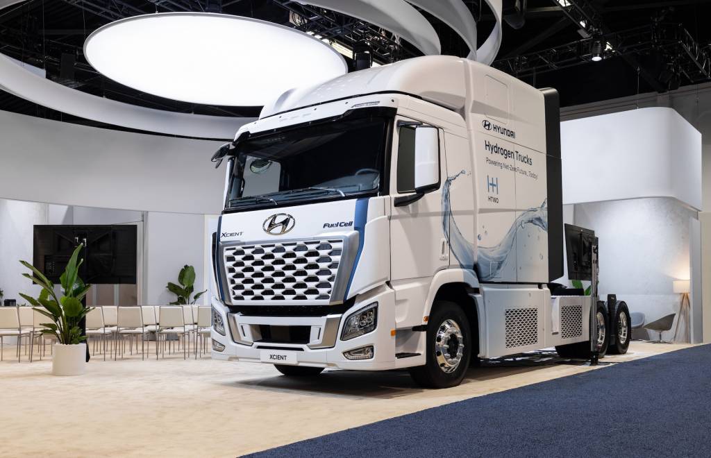 Hyundai Xcient bränslecell på ACT Expo 2023