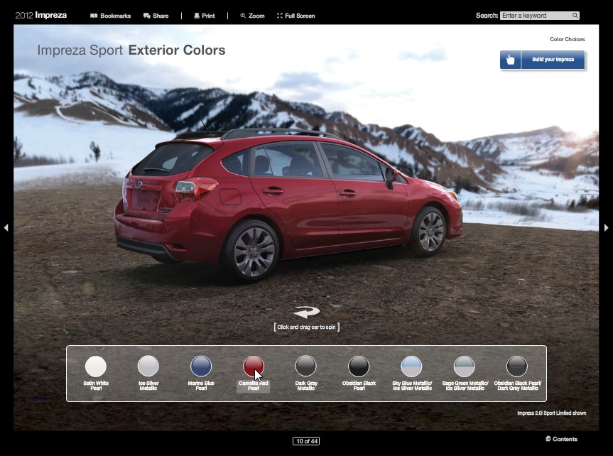 Subaru Launches Sleek, Interactive Brochures For 2012 Models lead image