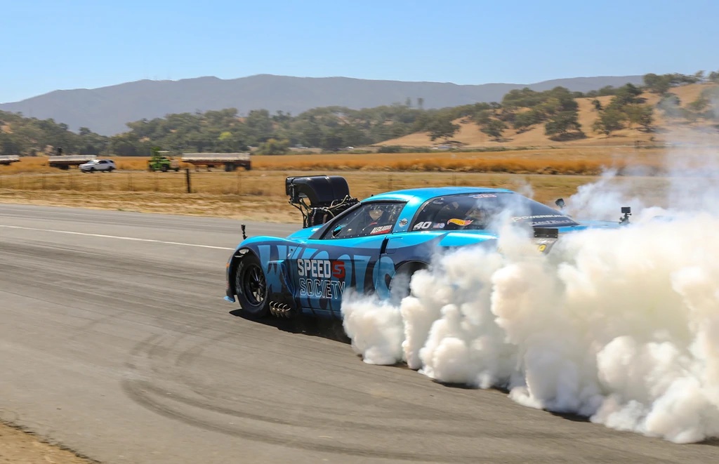Ken Block's 14-year-old daughter crashed the Hoonicorn into a Hemi-powered RVW Corvette drag car