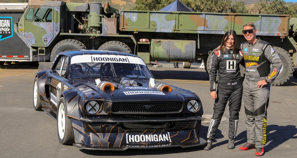 Ken Block's 14-year-old daughter raced the Hoonicorn against a Hemi-powered RVW Corvette drag car