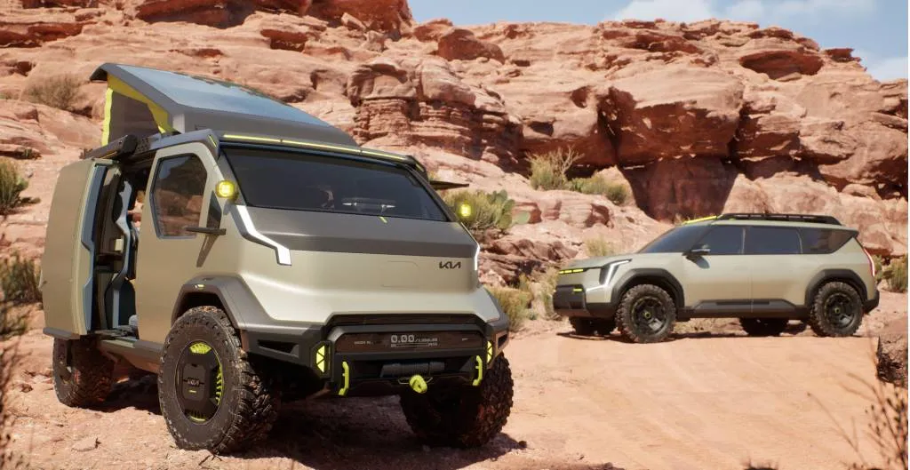 Kia EV9 ADVNTR and PV5 WKNDR concepts