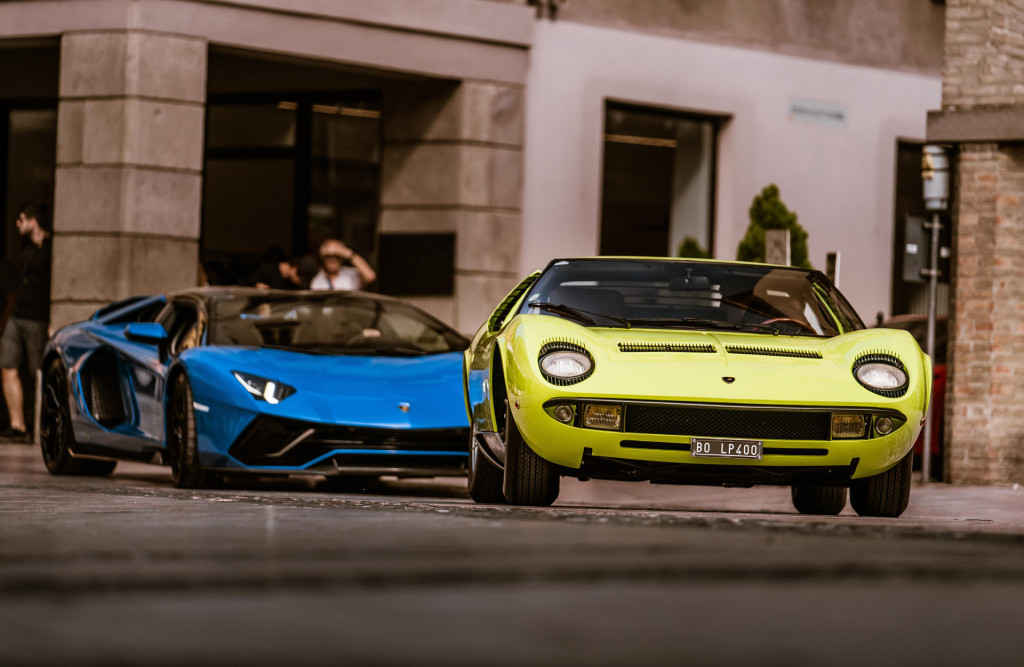 Lamborghini Aventador and Miura