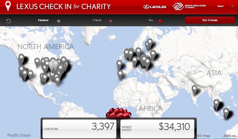 Lexus Converts Facebook Check-Ins Into Cash For Boys & Girls Clubs lead image
