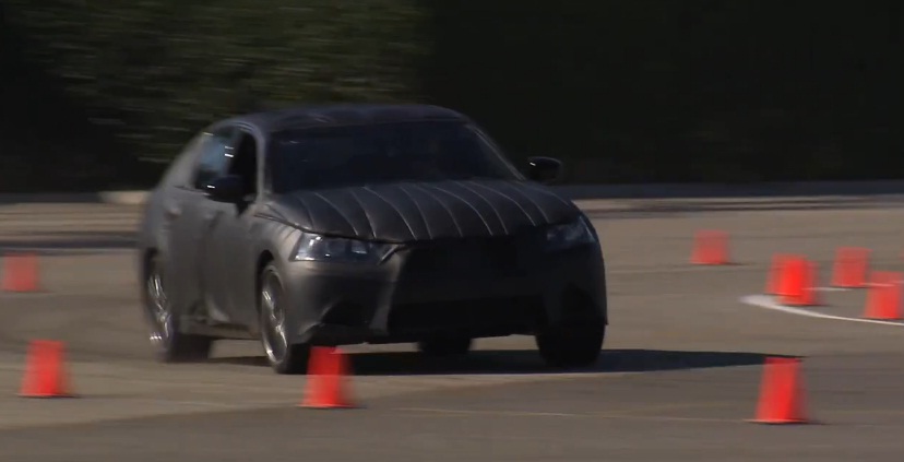 The 2013 Lexus GS attacks an autocross course