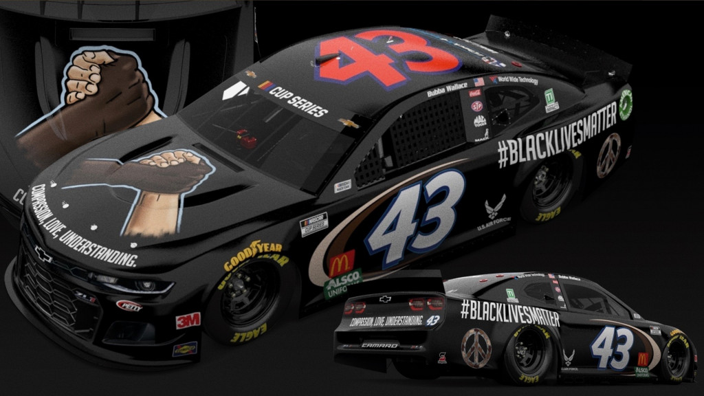 NASCAR #BlackLivesMatter Chevrolet Camaro (Photo by Richard Petty Motorsports via Twitter)