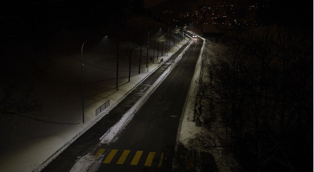 In Norway, street lights dim automatically