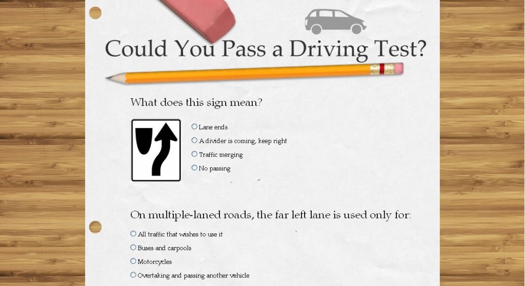Online driving exam from AutoInsurance.org
