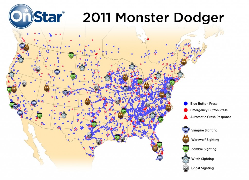 OnStar's "Monster Dodger" service. Image: GM Corp.