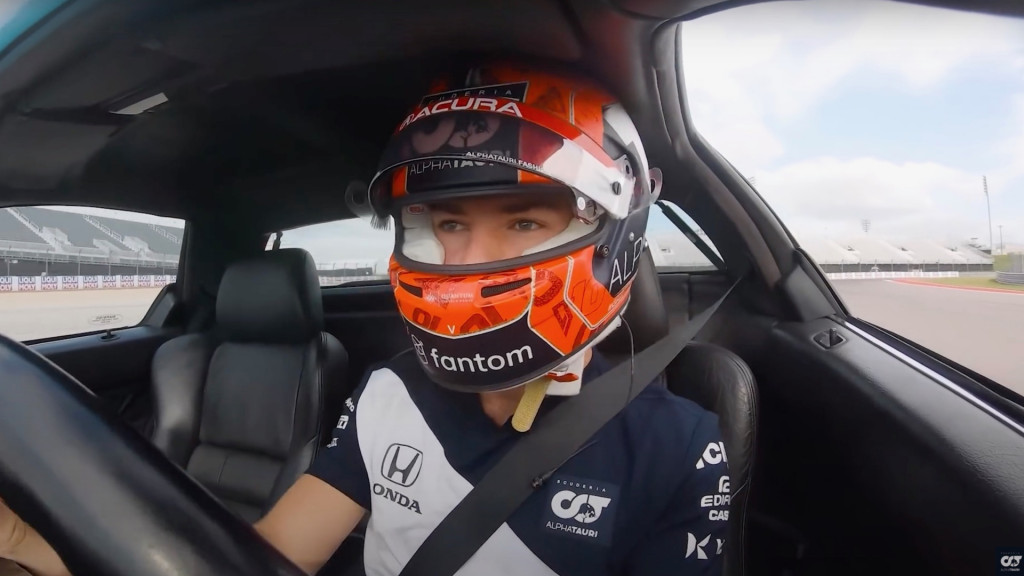 Pierre Gasly drives a first-generation Acura NSX at COTA