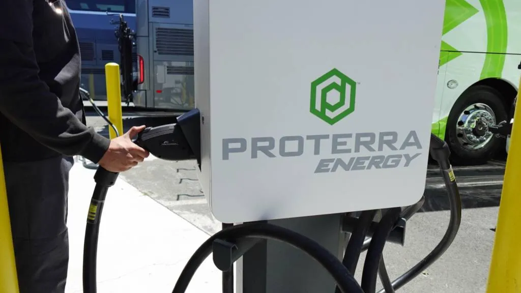 Proterra charging station for electric buses in Newark, California