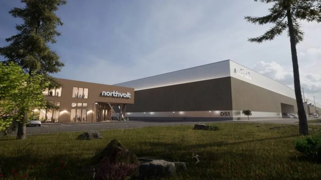 Rendering of Northvolt Six battery factory in Quebec, Canada