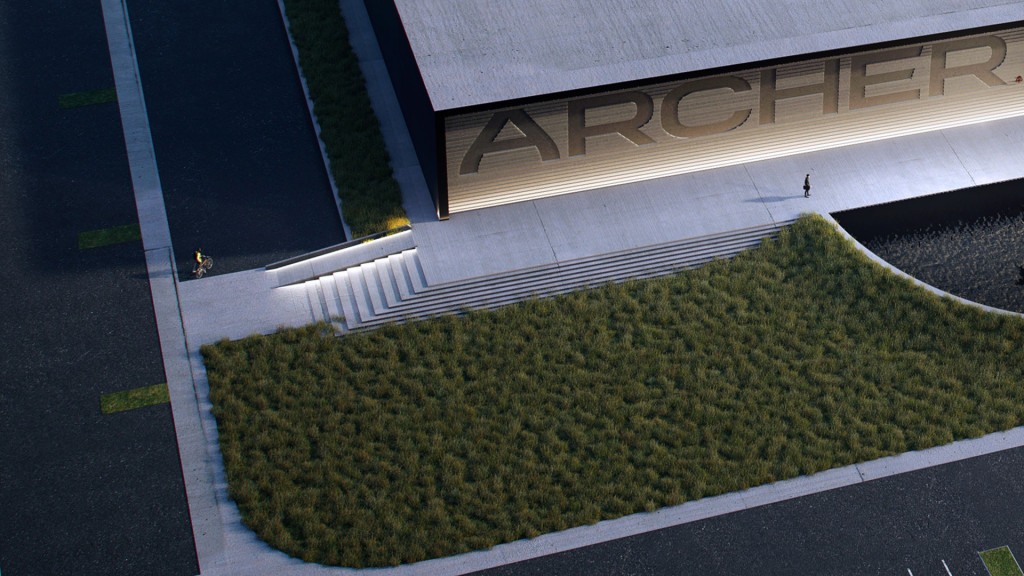 Representación de un plano de la planta de Archer Aviation planificada en Covington, Georgia