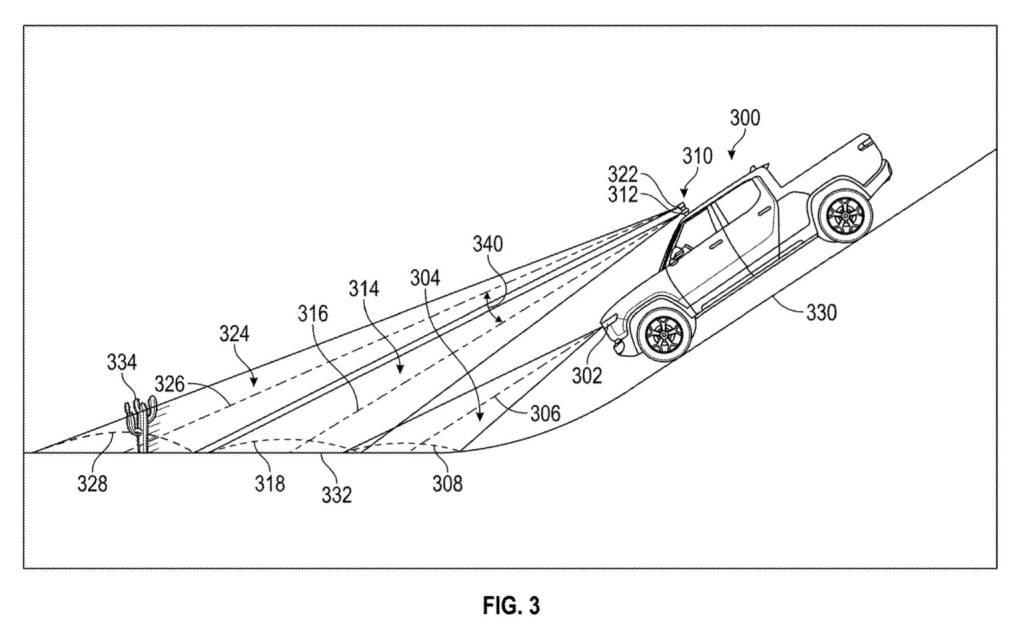 Rivian roof rail lighting system patent image (version two)