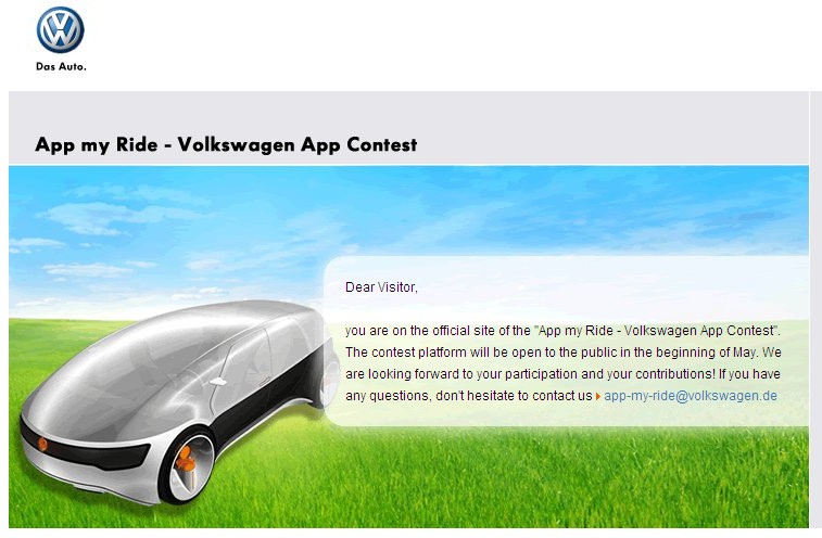 Screencap from Volkswagen's 'App My Ride' contest