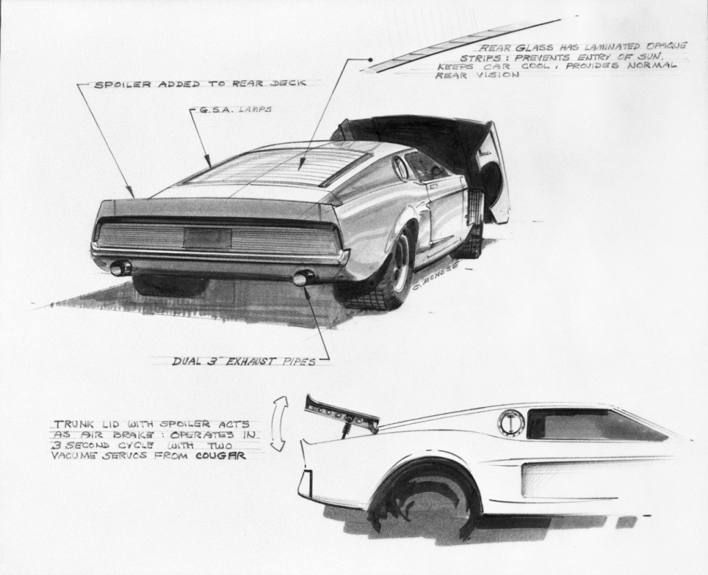 Sketch of 1966 Ford Mustang Mach 1