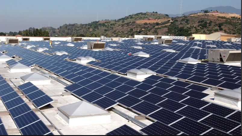 Solar panels on a Walmart store