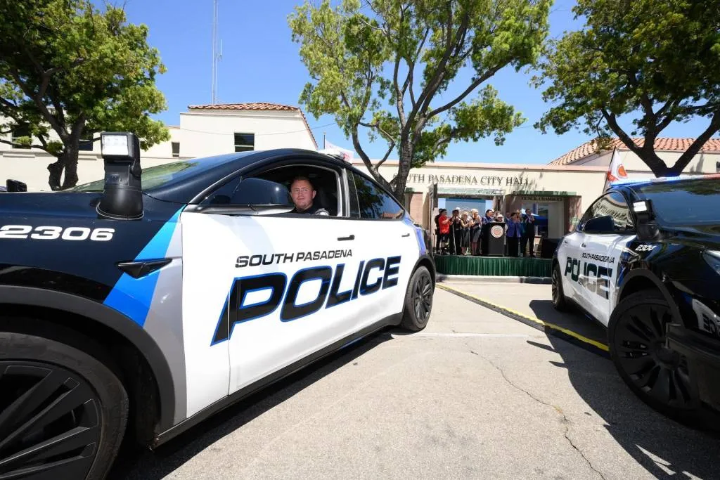South Pasadena Police Tesla Electric Vehicle – Photo via City of South Pasadena Facebook fan page