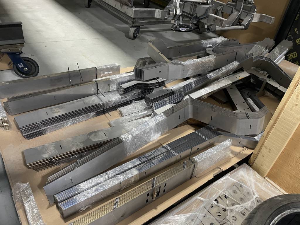 SpeedKore makes its 1968-'70 Dodge B-body frame from 12-gauge steel and assembles it on a frame jig.