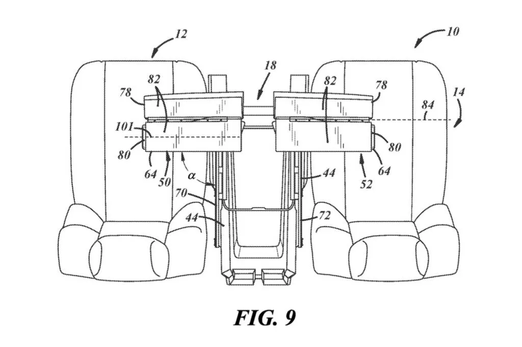 Stellantis front-seat table patent image