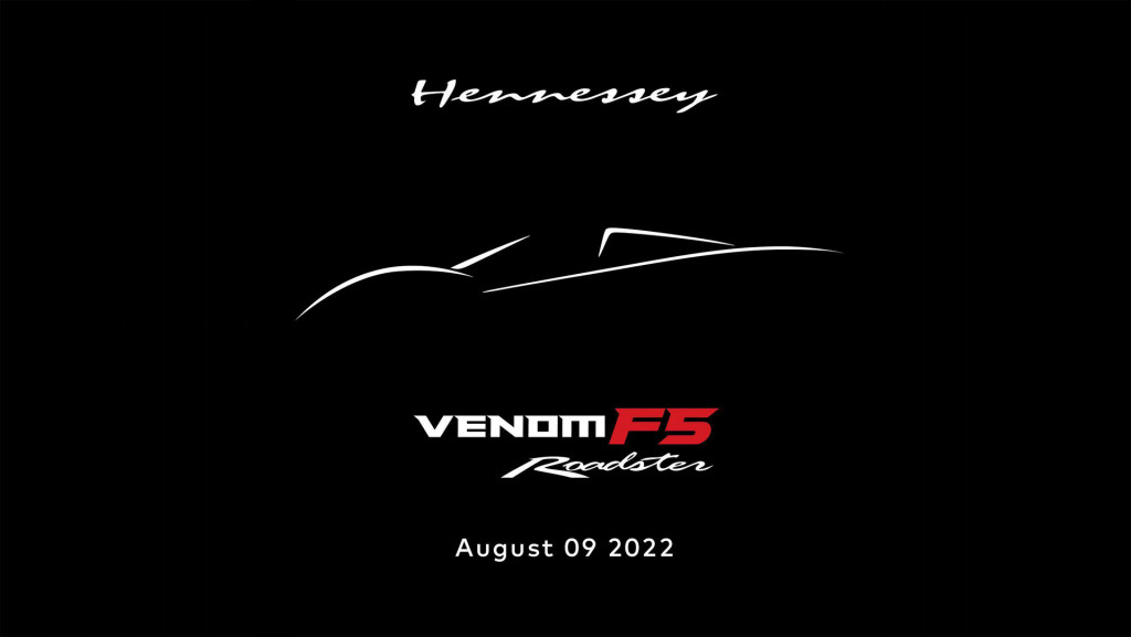 Teaser for Hennessey Venom F5 Roadster to launch on August 9, 2022