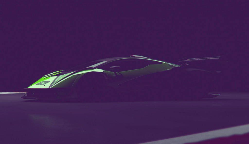 Teaser for Lamborghini Aventador track car debuting in 2020