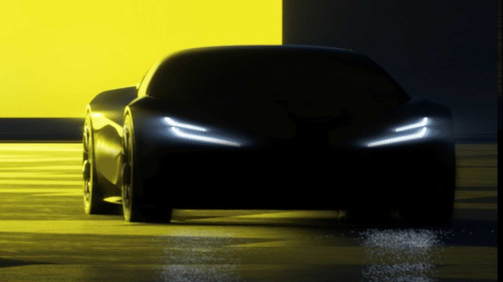Teaser for Lotus Type 135 electric sports car launched in 2026