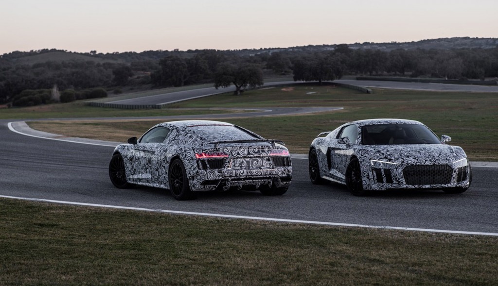 Teaser for new Audi R8 debuting at 2015 Geneva Motor Show
