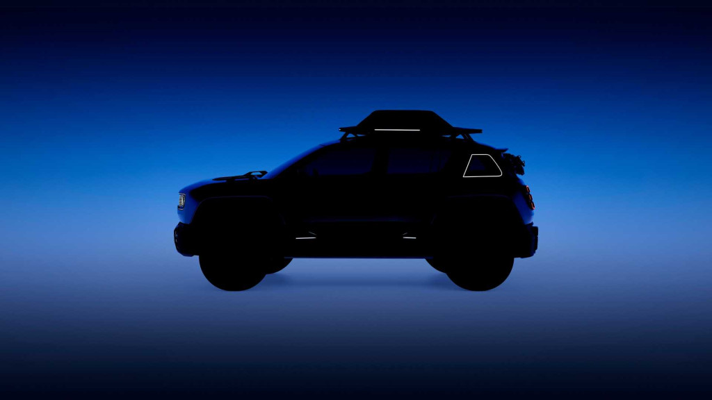 Teaser for the Renault 4 concept launched at the 2022 Paris auto show