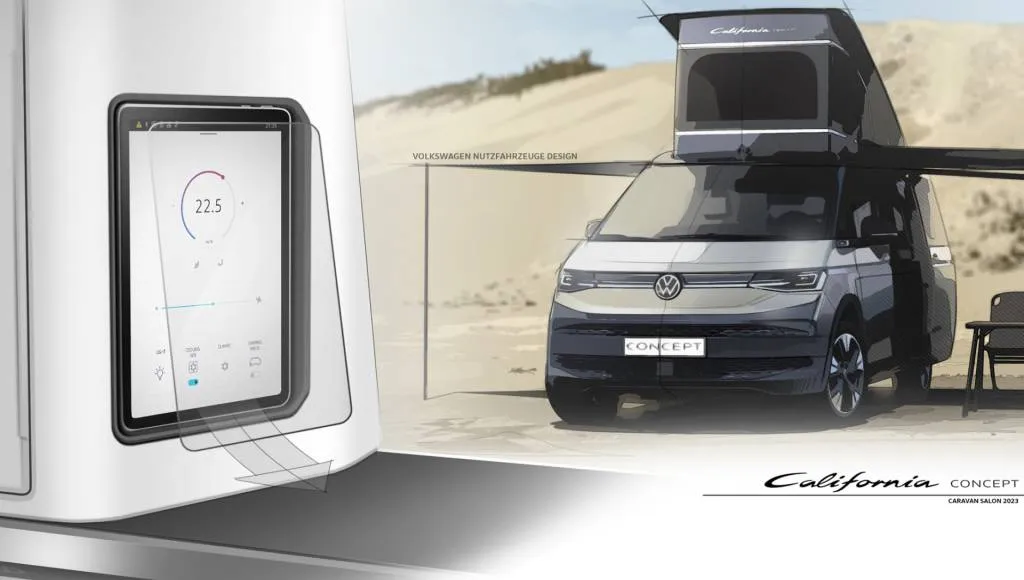Teaser for Volkswagen California concept debuting at the 2023 Düsseldorf caravan show