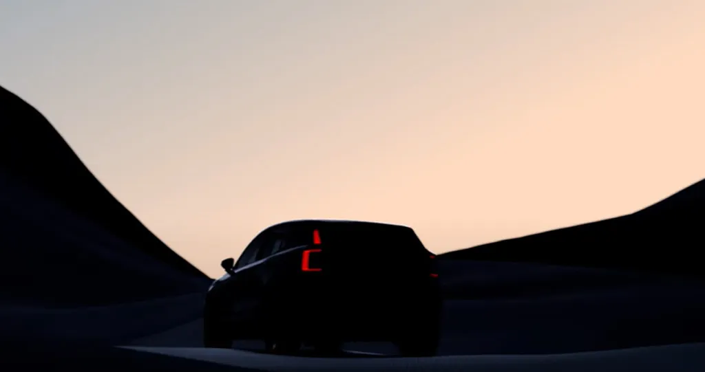 Teaser for Volvo EX30 debuting on June 7, 2023